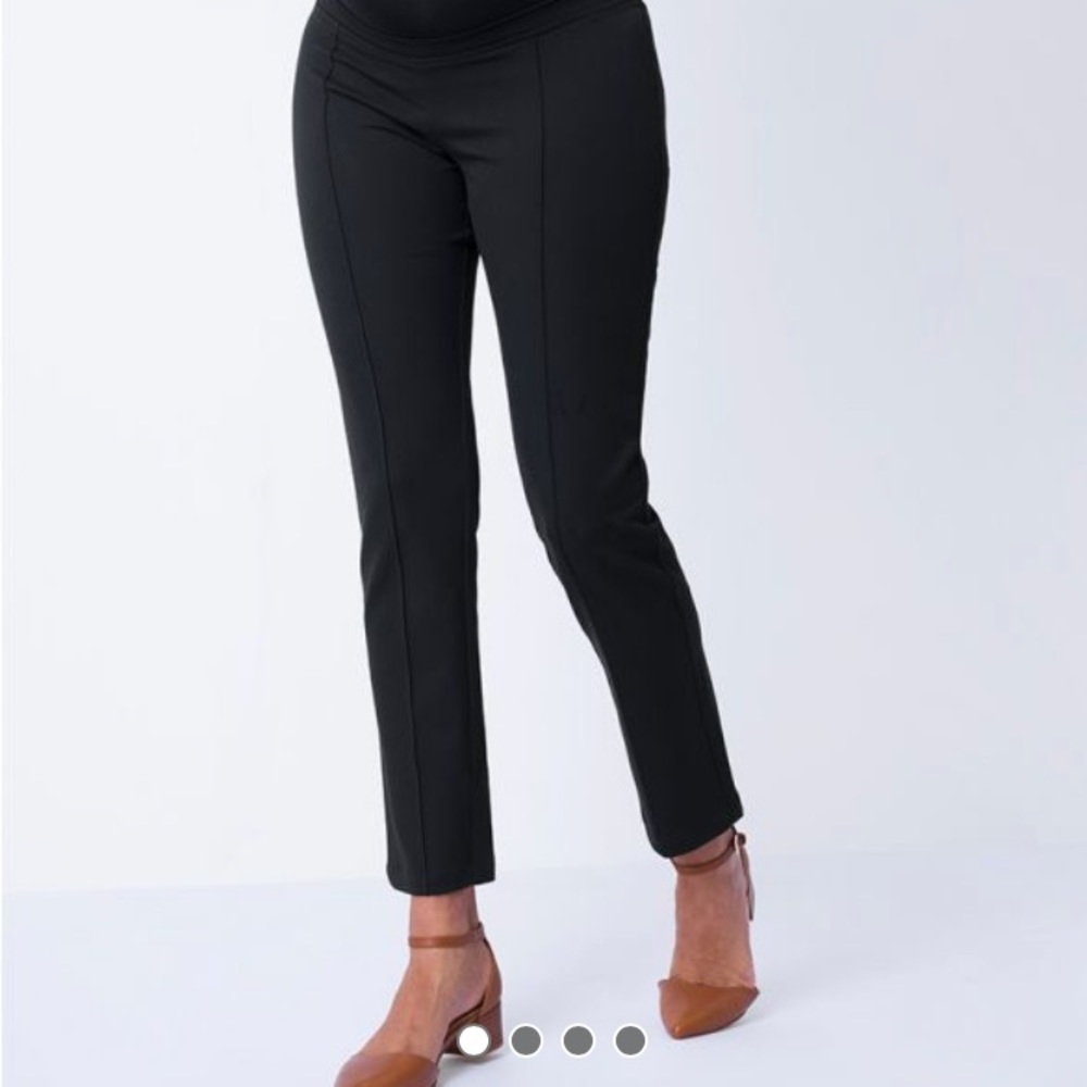 Seraphine-Slim Leg Black Maternity Pants – Over Bump